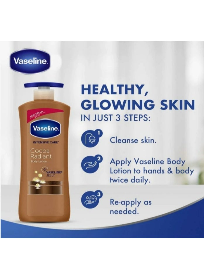 فازلين لوشن مرطب للجسم بإشراقة الكاكاو مع زبدة الكاكاو، ترطيب عميق للبشرة الجافة والباهتة، مرطب يومي مغذٍ للجسم، 400 مل - Image 5